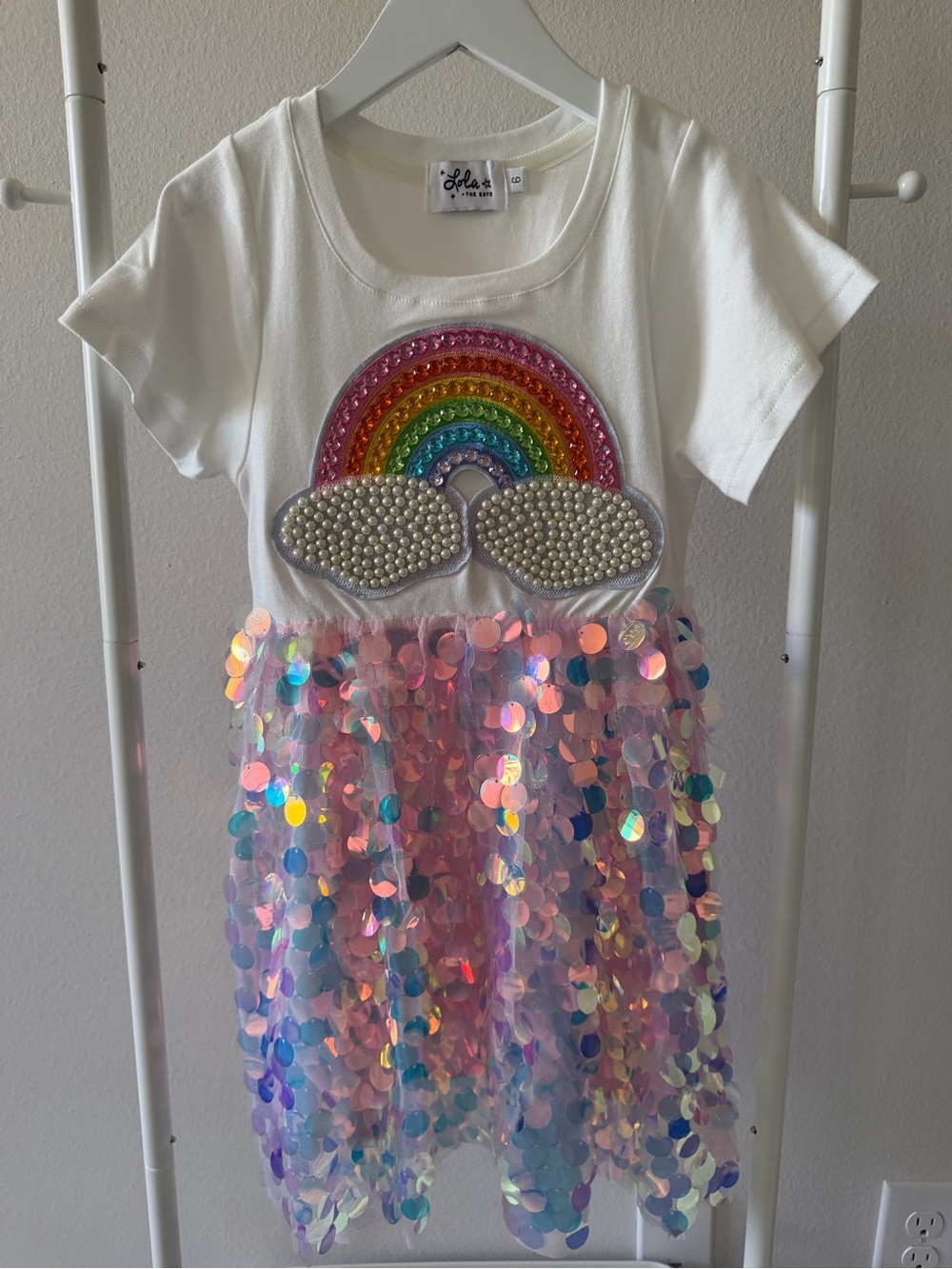 Lola + The Boys Cream Logo Crew Neck Tee